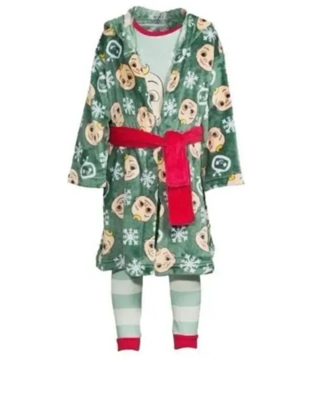Cocomelon Christmas kids unisex three piece pajama and robe set size 12M NWT